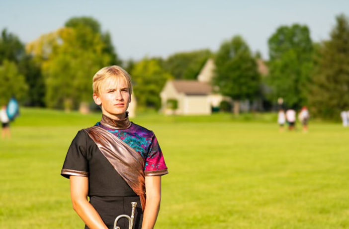 Isaac McGlasson, current Beechwood student, marched for Cincinnati Tradition this summer.